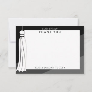 Graduation Tassel Black Ombre Thank You Card