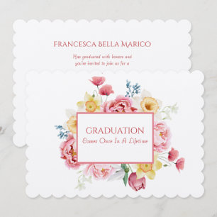 Graduation Tea Daughter Pink Peonies Invitation
