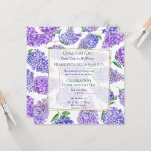 Graduation Tea Daughter Purple Lilacs Invitation