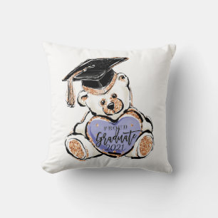 Graduation Teddy Bear Throw Pillow