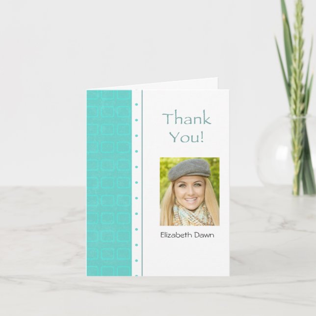 Graduation Thank You Blocks Photo Card (Front)