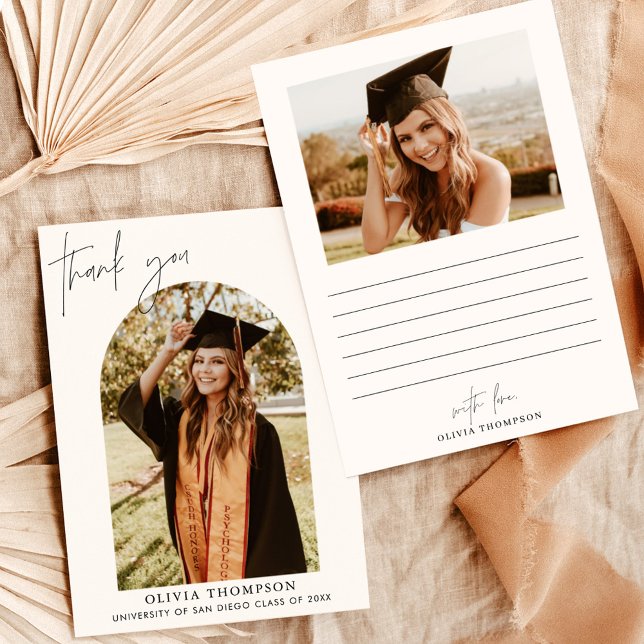 Graduation Thank You Card, Arch Photo Thank You Invitation (Creator Uploaded)