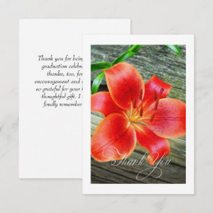 Graduation Thank You card Asiatic Lily