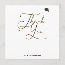 Graduation Thank You Card | Asmelina Harley Script
