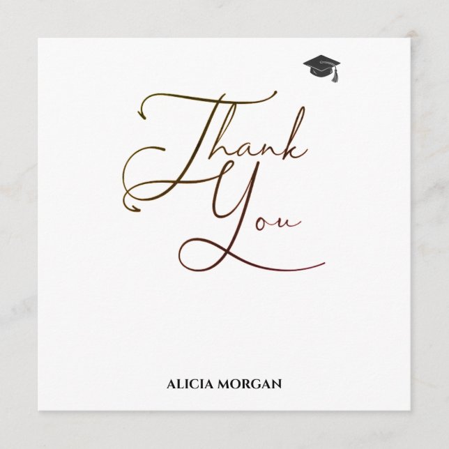 Graduation Thank You Card | Asmelina Harley Script (Front)