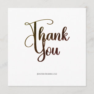 Graduation Thank You Card Beautiful Curve Script