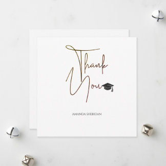Graduation Thank You Card Dalton White Serif Black