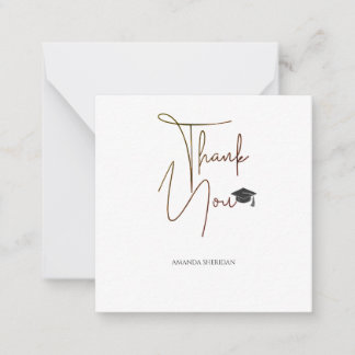 Graduation Thank You Card Dalton White Serif Black