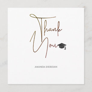 Graduation Thank You Card Dalton White Serif Black