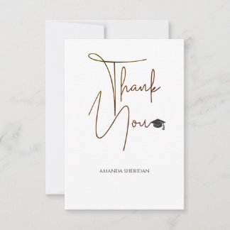 Graduation Thank You Card Dalton White Serif Black