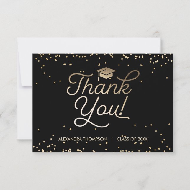Graduation Thank You Card - Simple, Elegant (Front)
