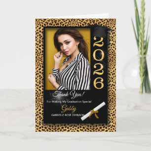 Graduation Thank You Cheetah Print 2026 Photo Card