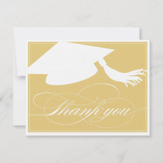 Graduation Thank You Flat Note Card | Gold