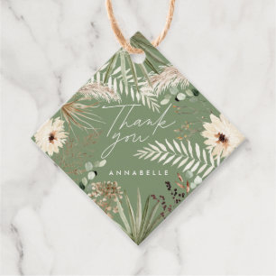 Graduation thank you modern pampas sage green favour tags