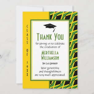 GRADUATION THANK YOU Personalised JAMAICA