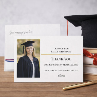 Graduation Thank You Photo Card Modern