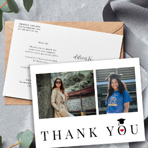 Graduation thank you photo text personalised postcard