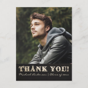 Graduation Thank You Postcard Gold