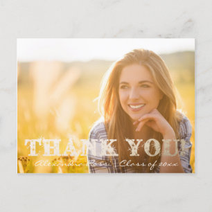 Graduation Thank You Postcard Gold