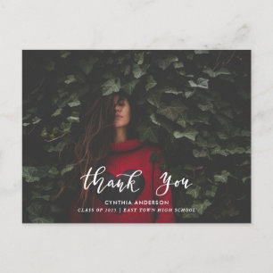 Graduation Thank You Script Grad Photo Postcard