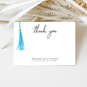 Graduation Thank You Sky Blue Tassel Card