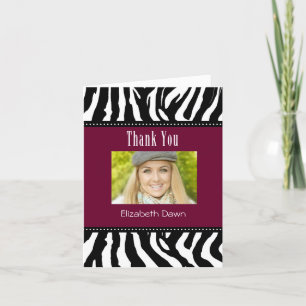 Graduation Thank You Zebra Photo Card