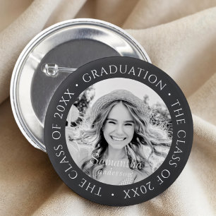 Graduation The Class of 20XX Modern Simple Photo 6 Cm Round Badge