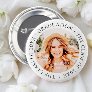 Graduation The Class of 20XX Modern Simple Photo 6 Cm Round Badge