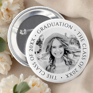 Graduation The Class of 20XX Modern Simple Photo 6 Cm Round Badge