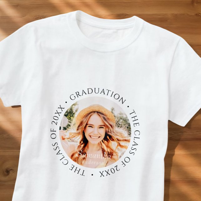 Graduation The Class of 20XX Modern Simple Photo T-Shirt (Creator Uploaded)