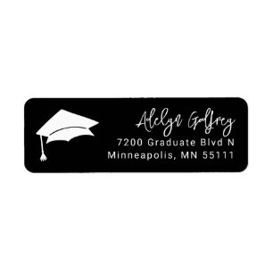 Graduation Theme Grad Cap Doodle Black