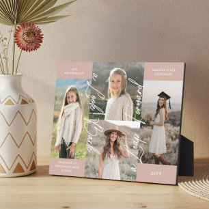 Graduation Then & Now Grad Photo Collage Keepsake Plaque