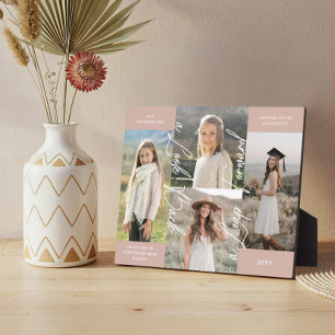 Graduation Then & Now Grad Photo Collage Keepsake Plaque