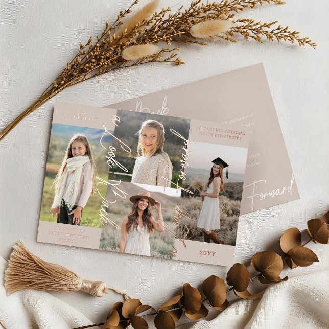 Graduation Then & Now Photo Collage Announcement (Graduation Then & Now Photo Collage Announcement)