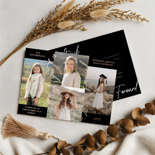Graduation Then & Now Photo Collage Announcement