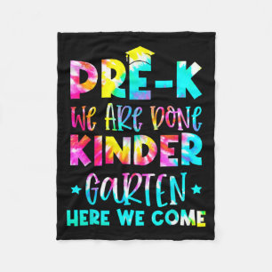Graduation Tie Dye Kindergarten Here We Come  Fleece Blanket