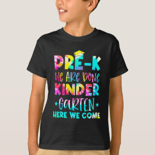 Graduation Tie Dye Kindergarten Here We Come T-Shirt