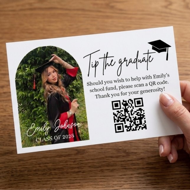 Graduation Tip Card QR Code Money Gift (Creator Uploaded)