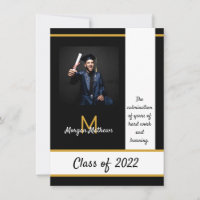 Graduation Traditional Black Invitation