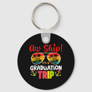 Graduation Trip Retro Summer Sunset Beach Matching Key Ring