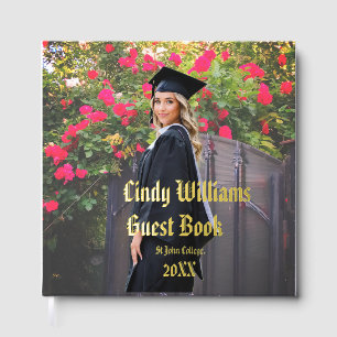 Graduation two photo girl roses arch gate  guest book