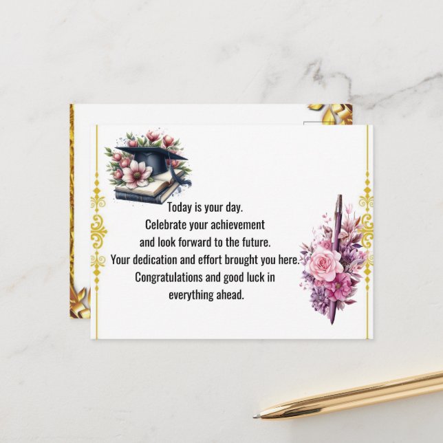  Graduation- Universal Design for all ages Postcard (Front/Back In Situ)