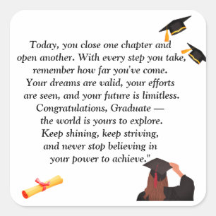 Graduation- Universal Design for all ages Square Sticker