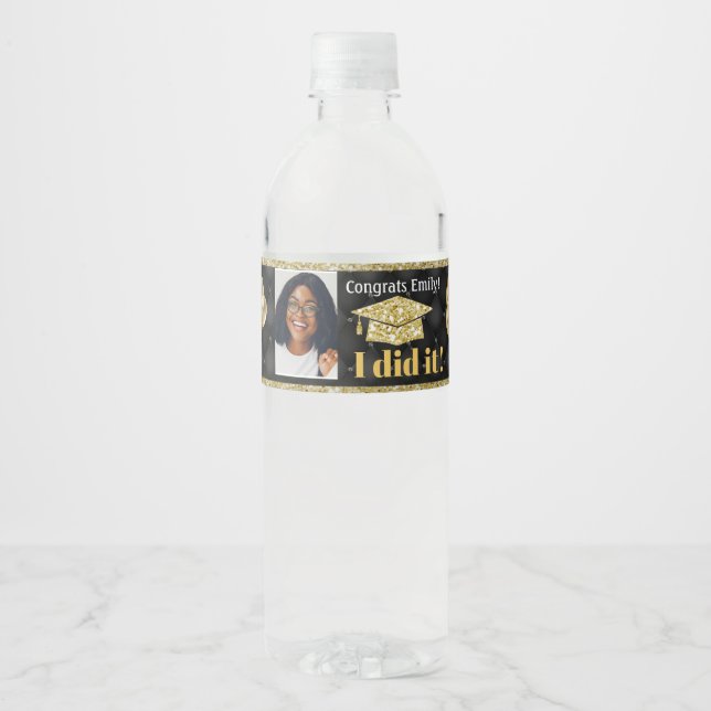 Graduation Water bottle labels (b11) (Front)