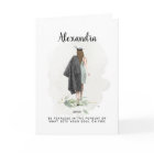 Graduation Watercolor Girl Foliage Inspirational
