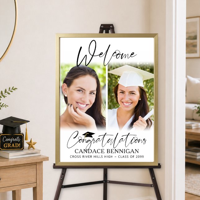 Graduation Welcome 2 Photos Script Congratulations Poster (Creator Uploaded)