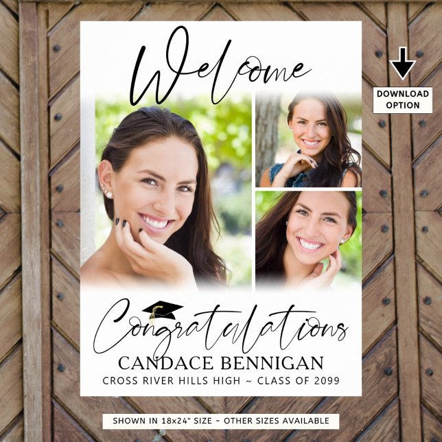 Graduation Welcome 3 Photos Script Congratulations Poster (Creator Uploaded)