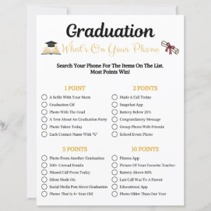 Graduation What's On Your Phone Game