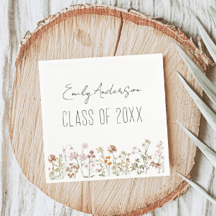Graduation Wildflower Modern Boho Chic Napkin