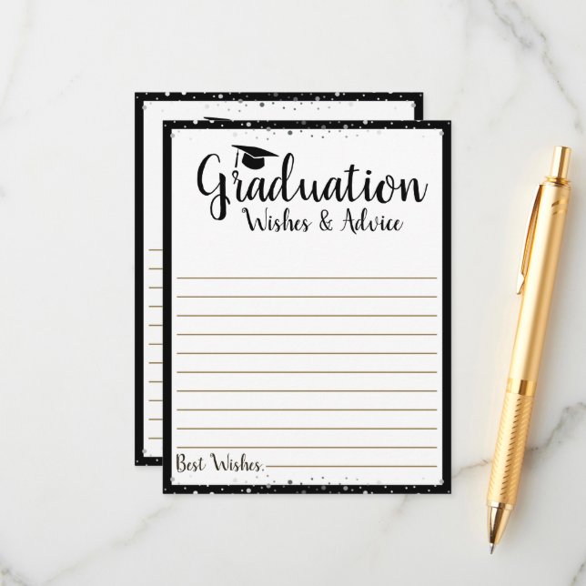 Graduation Wishes and Words of Advice Card (Front/Back In Situ)